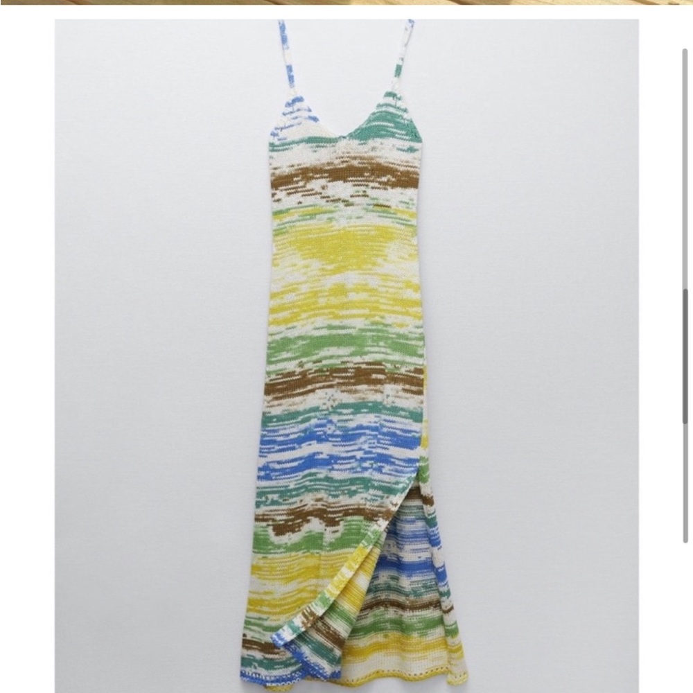 ZARA MULTI COLOR KNITTED MAXI DRESS